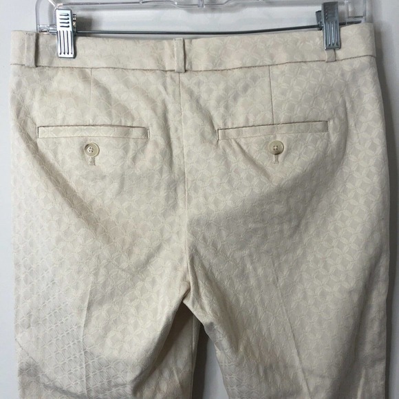 Banana Republic NWT Women's The Avalon Jacquard Boy Crop Pants in Ivory Size 4 - Picture 4 of 10
